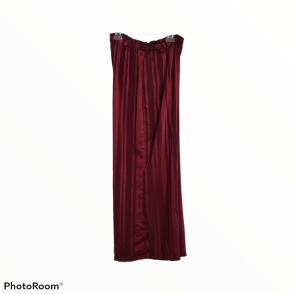 Lulu's Two Step Burgundy Striped Wide Leg Pants - Picture 3 of 13